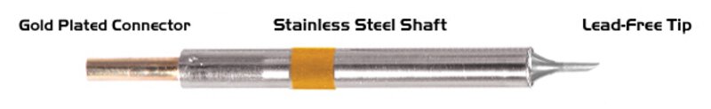 Soldering tip bevelled 60° 1.10mm (0.04")