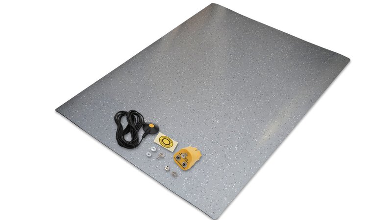 ESD-Bodenmattenset mit Druckknöpfen, 2 x 1,2 m, grau #1