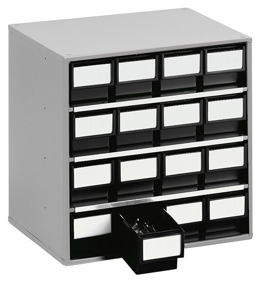 ESD-Schubladenmagazin, 16 Schubladen, 400x300x395 mm, schwarz #zoom-1