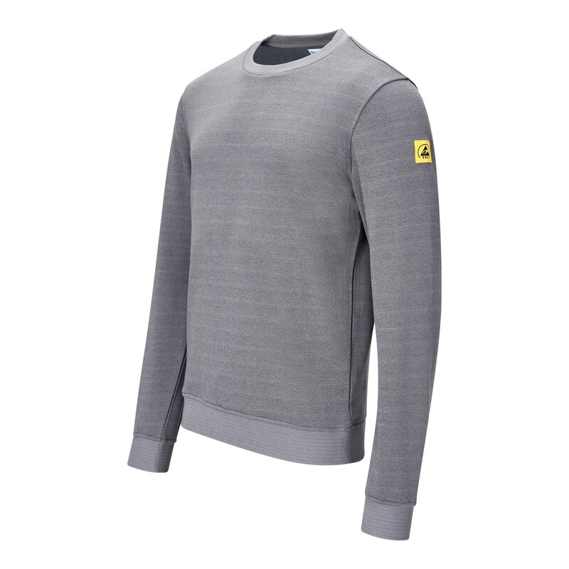 Bluza ESD, okrągły dekolt, szara, rozmiar XL, krój Comfort-Fit #2