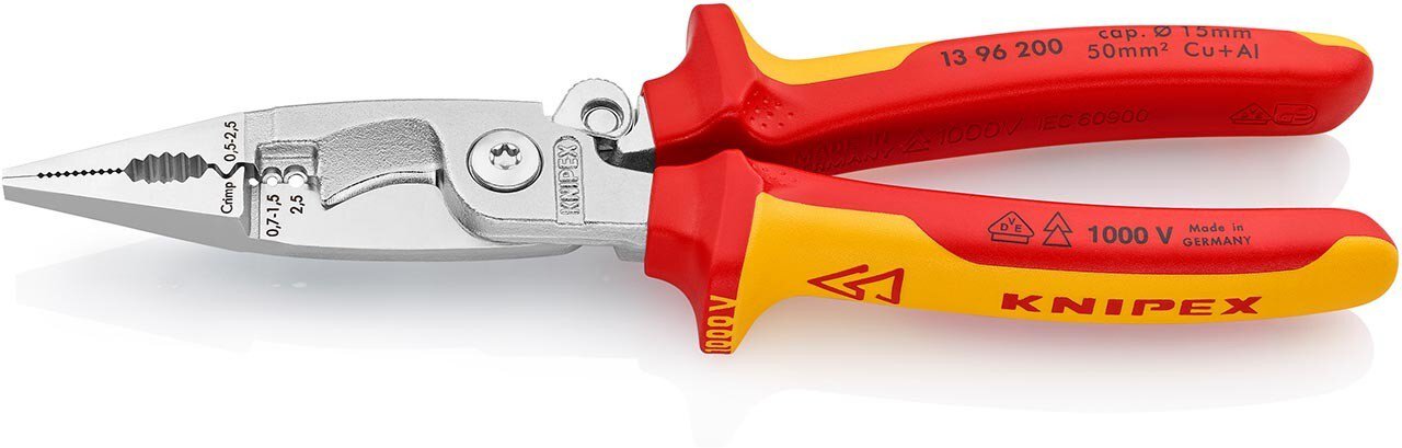 Electrical installation pliers, chrome-plated, insulated, 200 mm #zoom-2