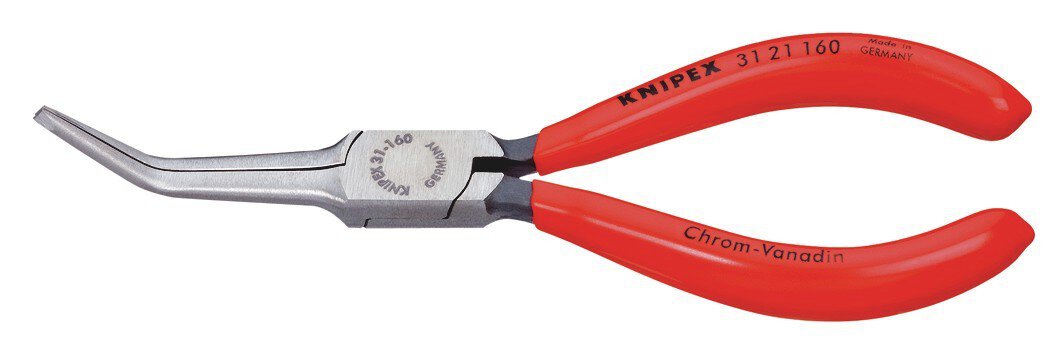 Grijptang (punttang) bekleed met kunststof, 45° schuin, zwart geatramenteerd, 160 mm (SB-kaart/blister) #zoom-1