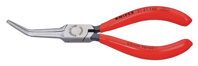 Grijptang (punttang) bekleed met kunststof, 45° schuin, zwart geatramenteerd, 160 mm (SB-kaart/blister) #1