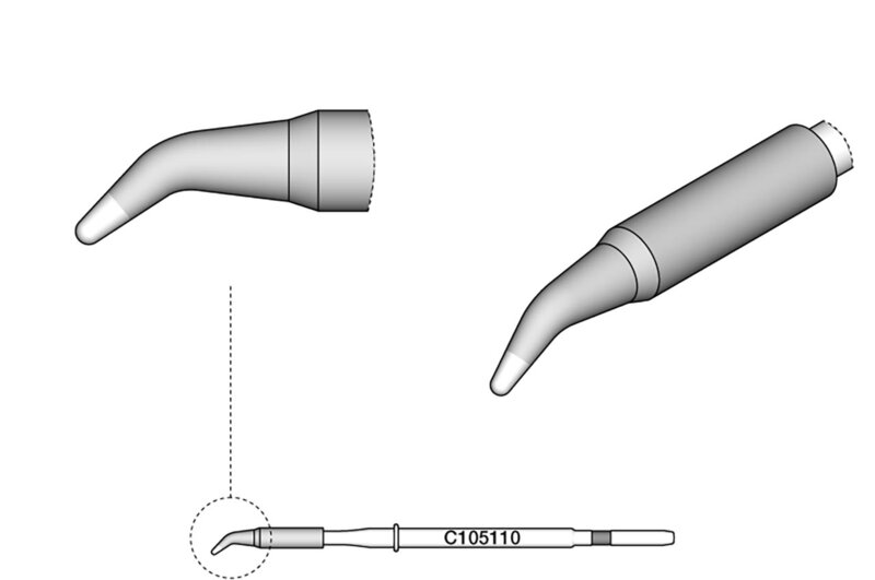 Lötspitze konisch gebogen, D: 0,5 mm, C105110 #2
