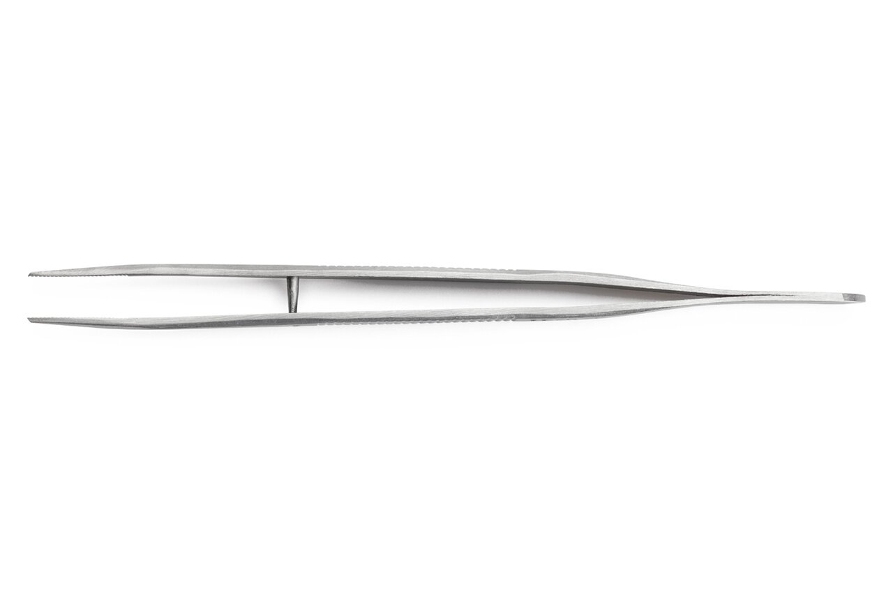 20AS Precision tweezers, fine, straight, inside serrated tips , 108 mm #zoom-4