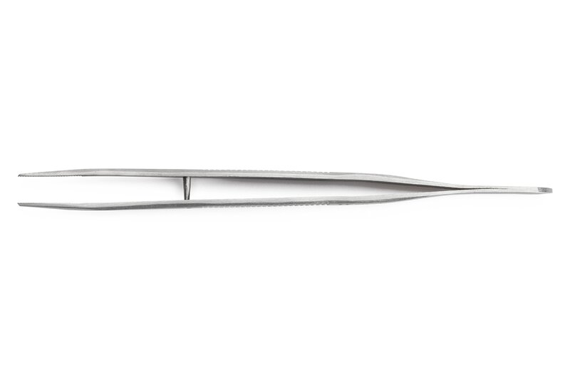 20AS Precision tweezers, fine, straight, inside serrated tips , 108 mm #4