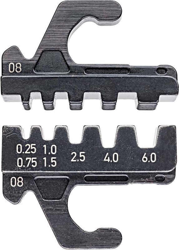 Crimpeinsatz für isolierte + unisolierte Aderendhülsen, 0,25 - 6 mm² (AWG 24 - 10)