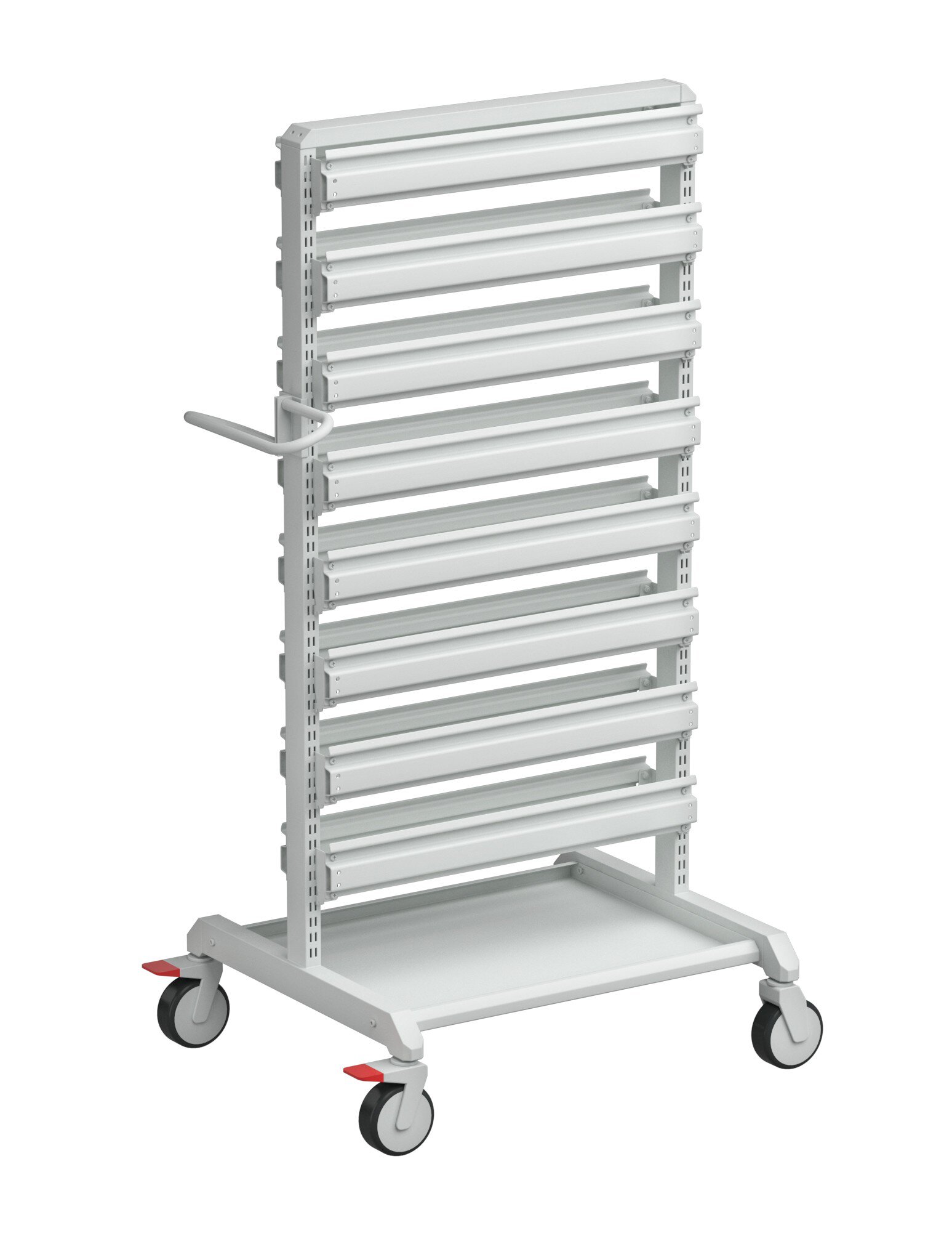 ESD-Wagen mit beidseitig 8 Schienen, 780x715x1630 mm, mit Rollen #zoom-1