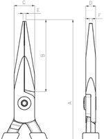 Kompakte Flachrundzangen mit orangefarbenen PVC-Griffen 121 mm, Industrieverpackung #thumbnail-2