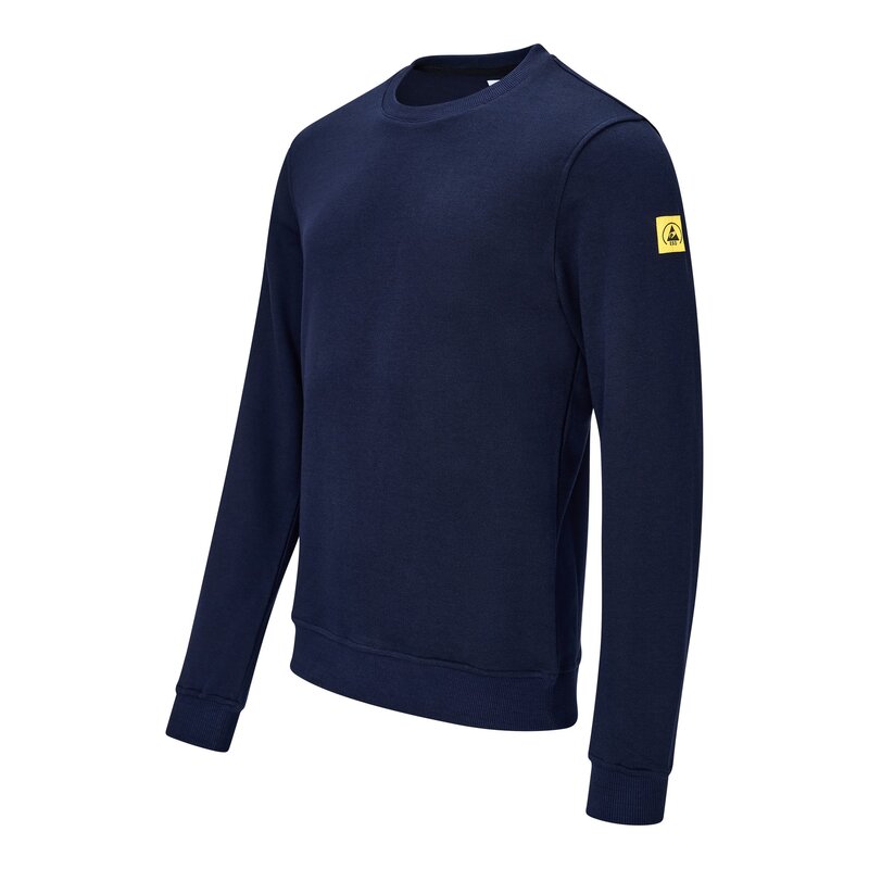 ESD Sweatshirt, Crew Neck, Navy Blue, 5XL, Comfort Fit #2