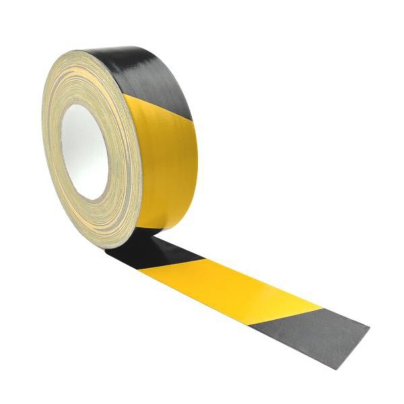 WT-5561 Bande tissée jaune/noire droite 50mm x 50m