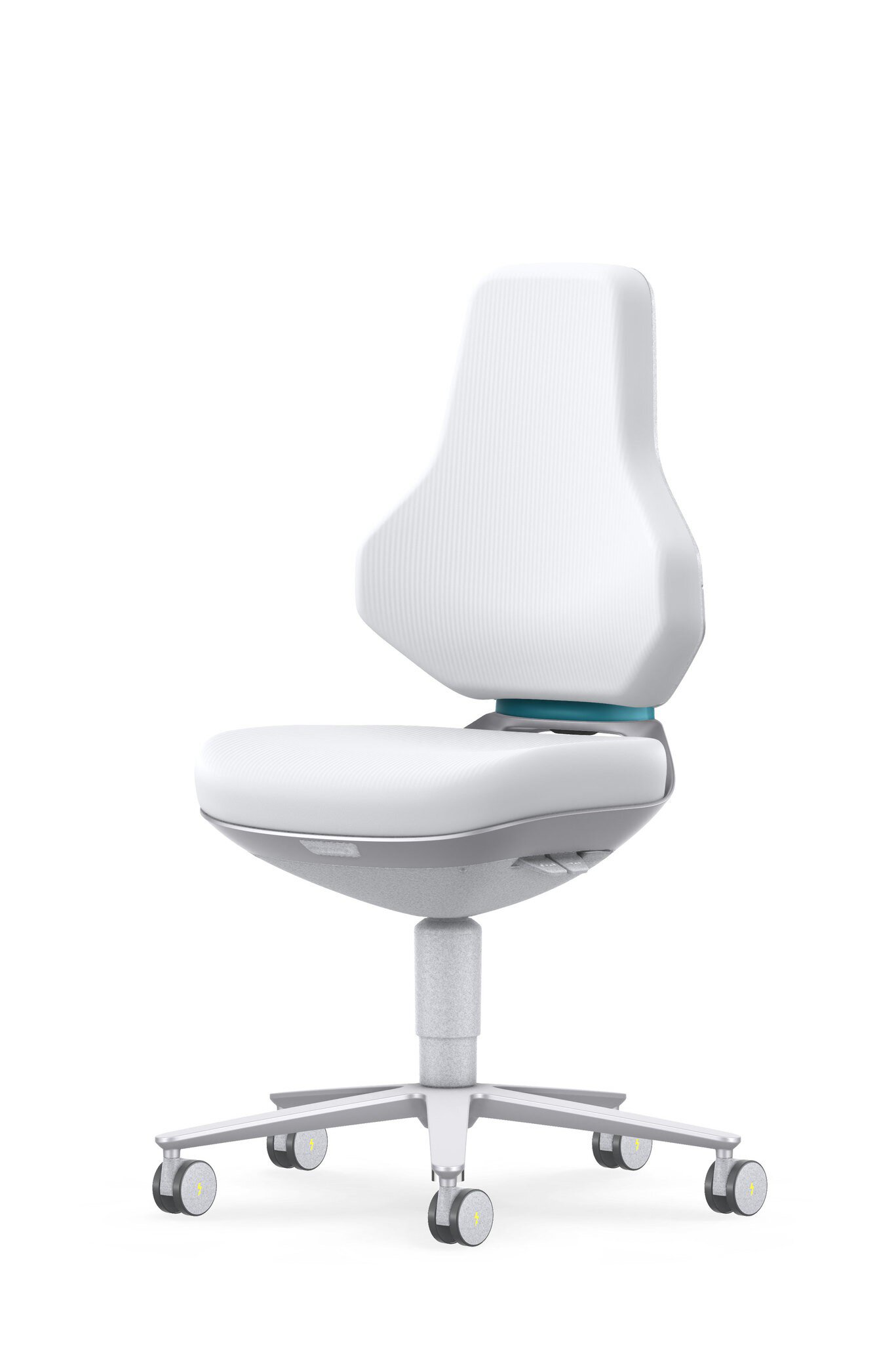 ESD cleanroom TEXON 2 industrial swivel chair, with castors, Skintec white #zoom-1
