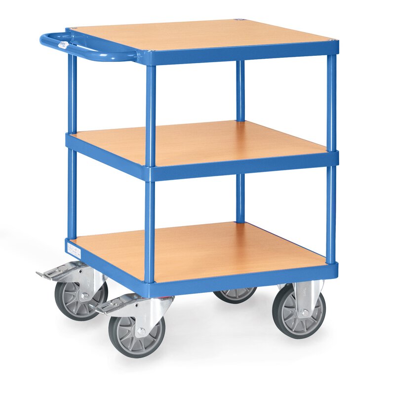 Table trolley, loading area 600x600mm, blue