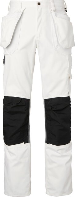 2515 Lange Maler Hose, Unisex, weiß/schwarz
