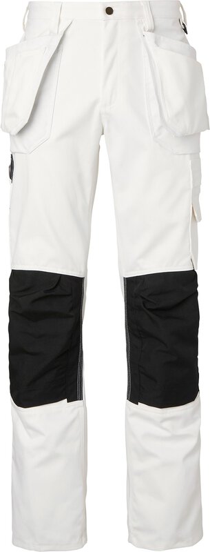 2515 Pantalon de peintre long, unisexe, blanc/noir, 94 #1