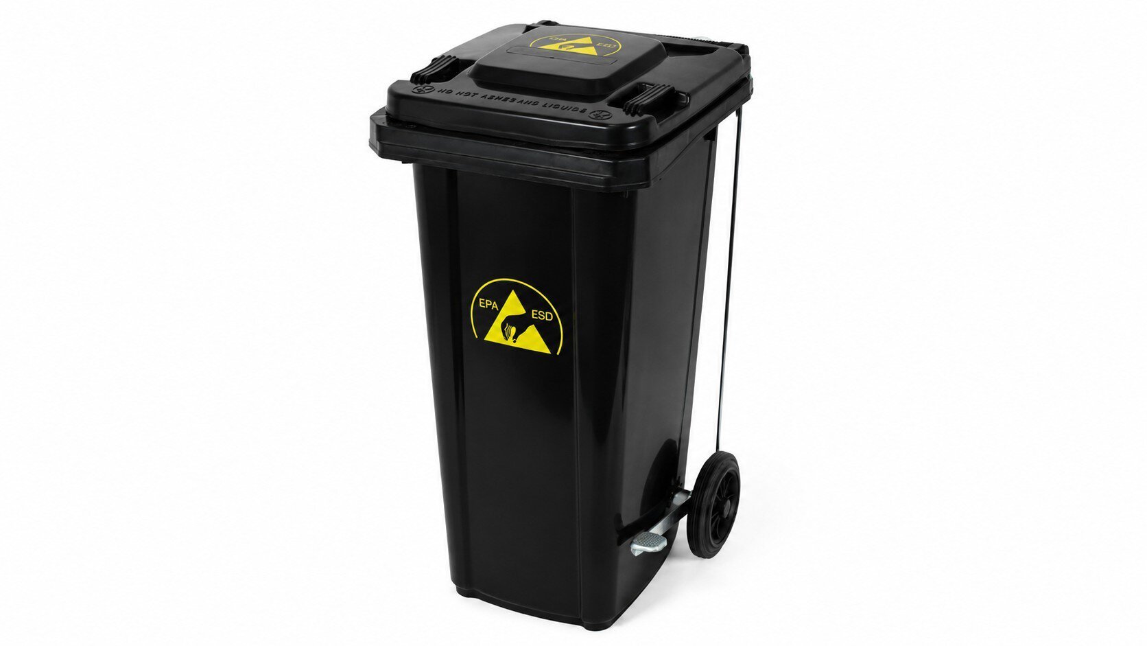 ESD waste garbage can, 120 liters, black #zoom-1