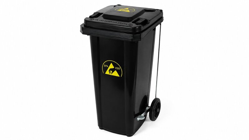 ESD waste garbage can, 120 liters, black #1