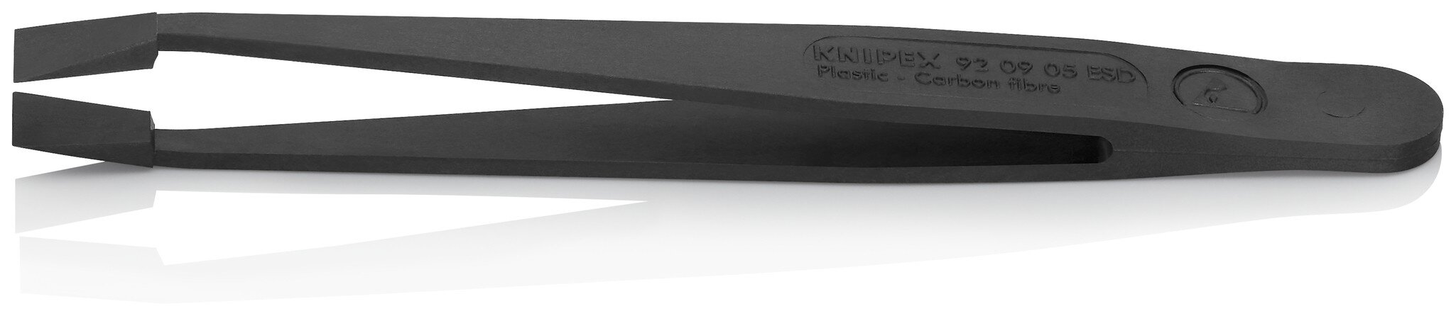 ESD Kunststoffpinzette, glatt, stumpf, kohlefaserverstärkter Kunststoff, 115 mm #zoom-2