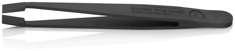 ESD Kunststoffpinzette, glatt, stumpf, kohlefaserverstärkter Kunststoff, 115 mm #2