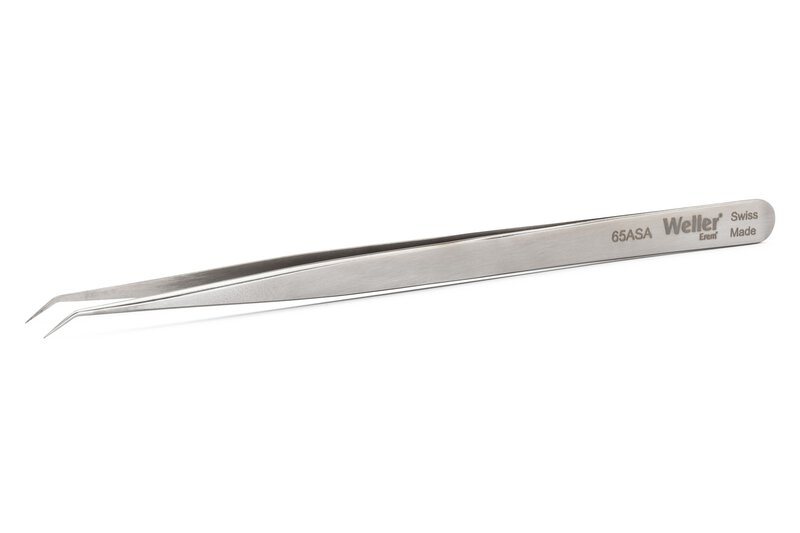 Weller Erem 65ASA Precision Tweezers Curved 50° Very Pointed Tips For Working With Extra-Small Chips And Other Miniature components #4