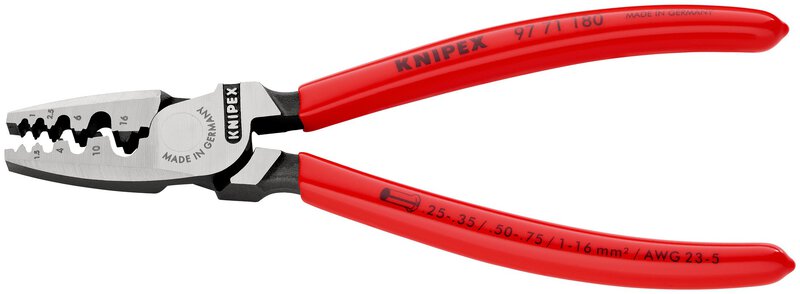 Crimpzange für Aderendhülsen, Griffe mit Kunststoff überzogen, 0,25 - 16,0 mm², 180 mm, SB Verpackung #2