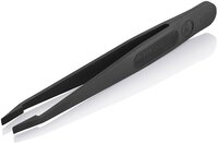ESD plastic tweezers, smooth, blunt, carbon fiber reinforced plastic, 115 mm #thumbnail-3