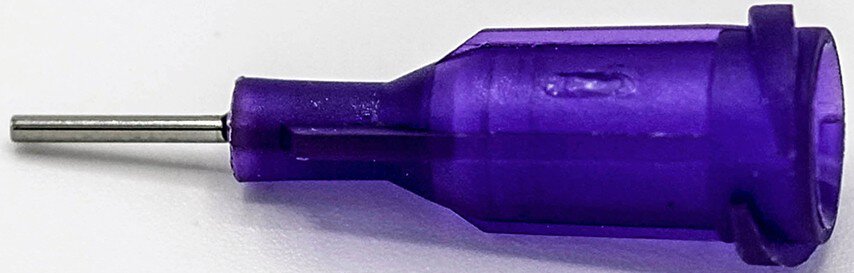 Dispensing needle 0.25", straight, gauge 21, purple, straight tip #zoom-1