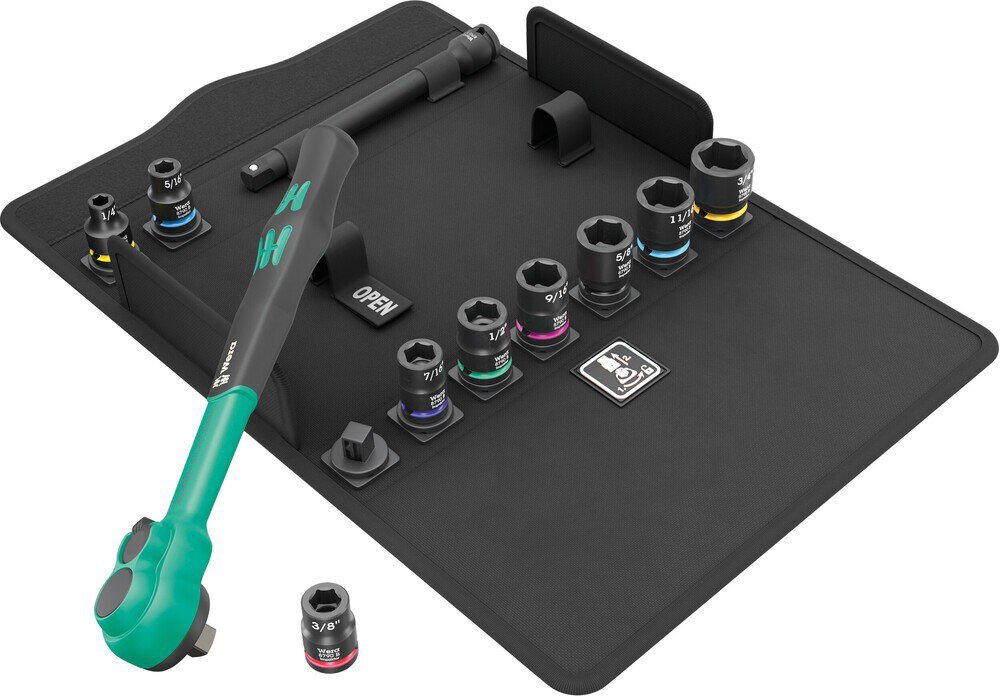 Jeu de cliquets Comfort, levier réversible, entraînement 3/8", syst. impérial, 11 pièces #zoom-1