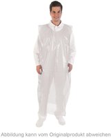 Grembiule in LDPE, 30my, 140x80cm, liscio, bianco #thumbnail-1
