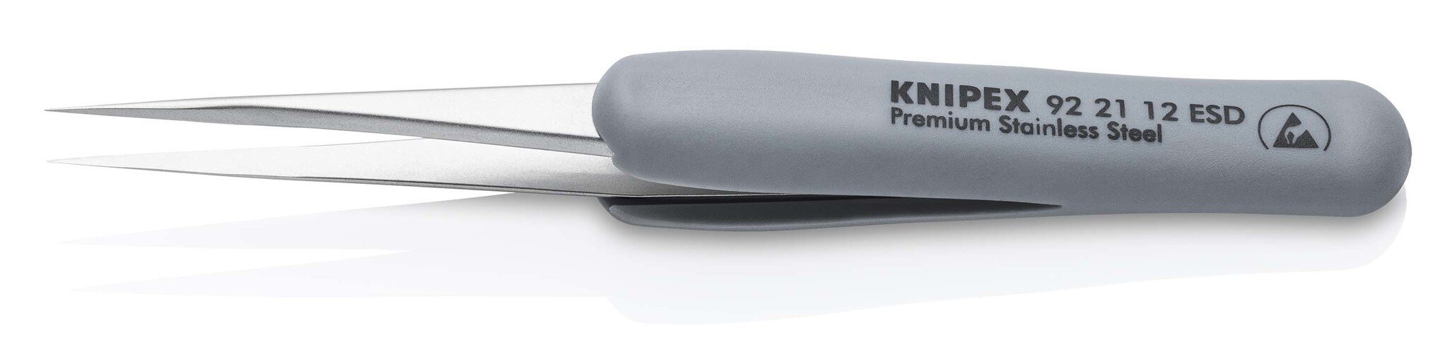 ESD precision tweezers with rubberized handle, smooth, 112 mm #zoom-2