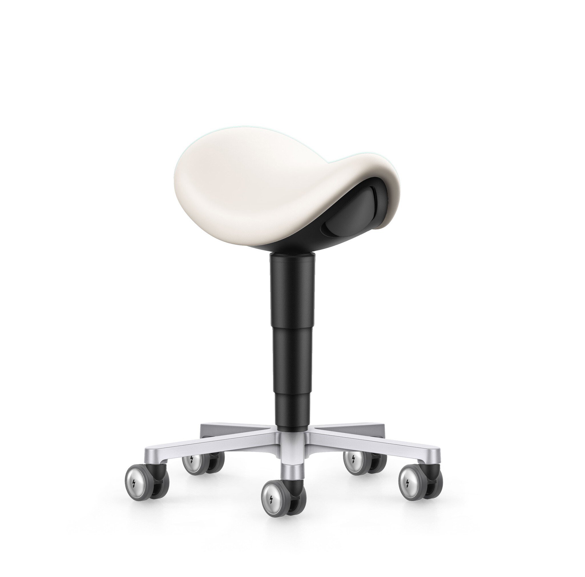 Reinraum Sattelhocker, mit Rollen, Kunstleder Magic hellbeige #zoom-1