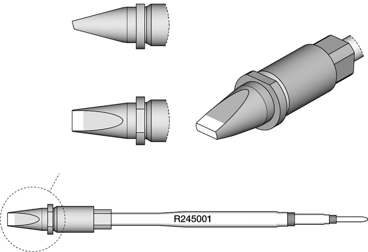 Soldering tip R245, chisel, 1.5 x 4 mm, R245001 #zoom-2
