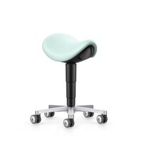 Cleanroom zadelkruk, met wielen, kunstleer Magic mint #thumbnail-1