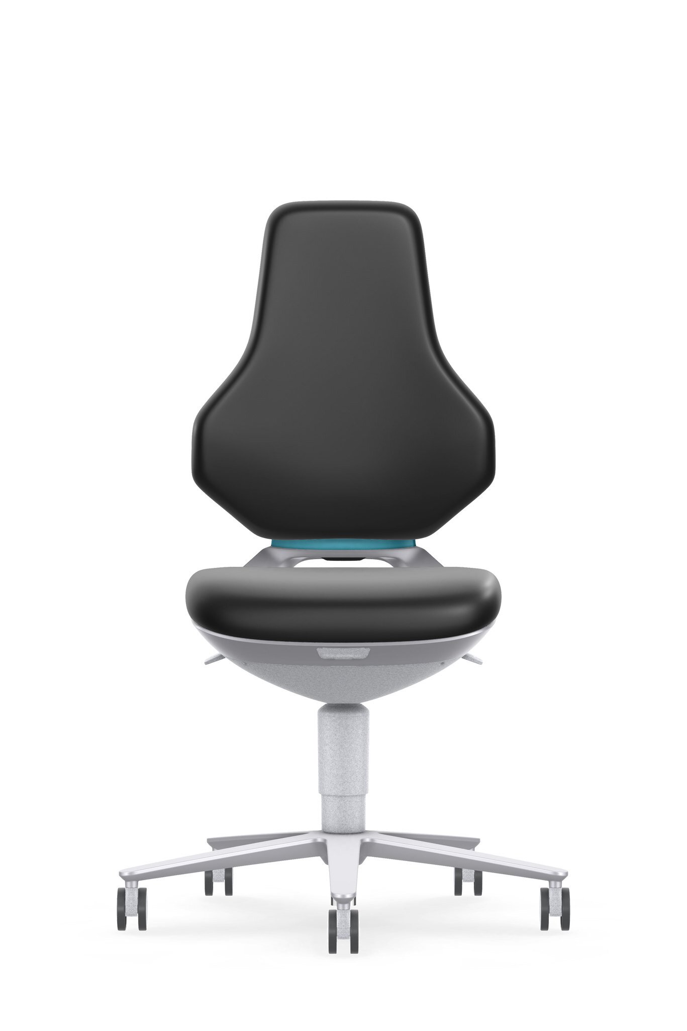 ESD cleanroom TEXON 2 industrial swivel chair, with castors, faux leather Magic black #zoom-4