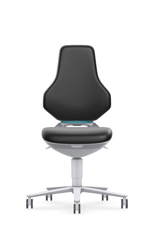 ESD cleanroom TEXON 2 industrial swivel chair, with castors, faux leather Magic black #4