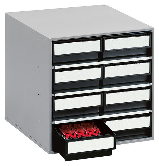 ESD-Schubladenmagazin, 8 Schubladen, 400x400x395 mm, schwarz #zoom-1