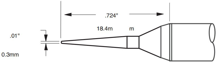 Lötspitze SxV Serie, konisch lang 0,3 x 18,4 mm #zoom-2