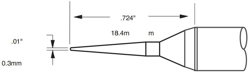 Lötspitze SxV Serie, konisch lang 0,3 x 18,4 mm #2