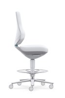 Salle blanche ESD TEXON 4 siège de travail pivotant, avec roulettes d'assise et repose-pieds, Skintec blanc #thumbnail-4