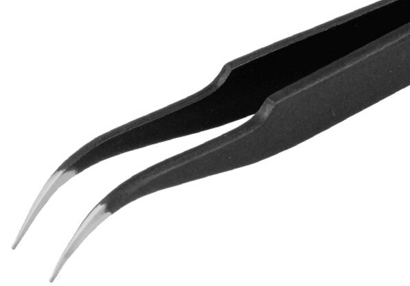 Pęseta ESD z mocnym i zakrzywionymi końcówkami, 120 mm #zoom-1
