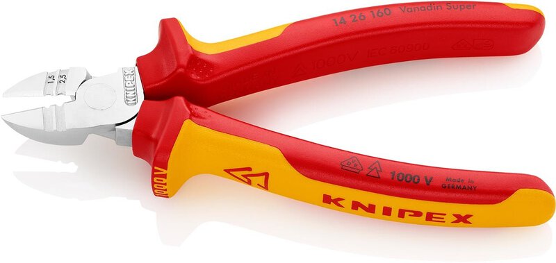 Wire stripping side cutter, chrome-plated, insulated, 160 mm #2