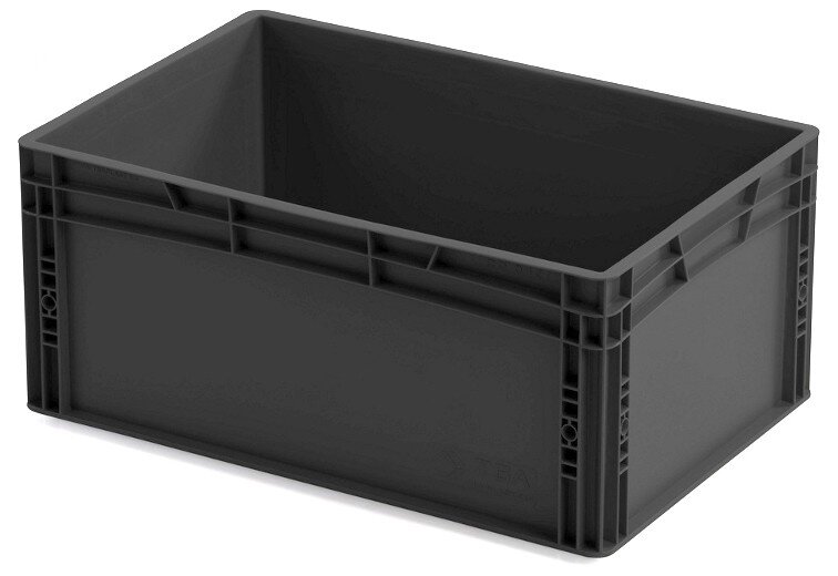 ESD Behälter, schwarz, 600 x 400 x 270 mm, VPE = 32 Stück #zoom-1