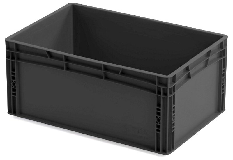 ESD Behälter, schwarz, 600 x 400 x 270 mm, VPE = 32 Stück