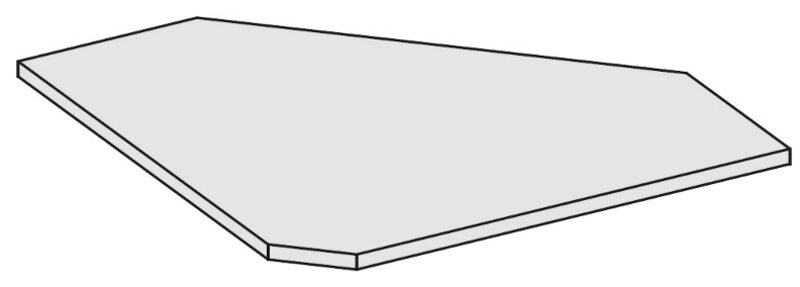 ESD corner table top Quadro, hard laminate, grounding system according to EN 61340-5-1, gray, 140x880x40 mm