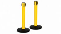 Gurtabsperrpfosten 2er-Set „ESD PROTECTED AREA“ mit 5 m Gurtband, gelb, 96 cm #thumbnail-1