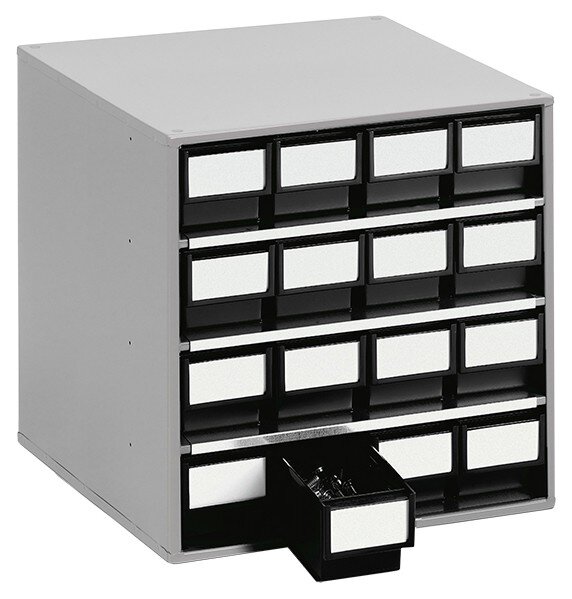 ESD-Schubladenmagazin, 16 Schubladen, 400x400x395 mm, schwarz #zoom-1