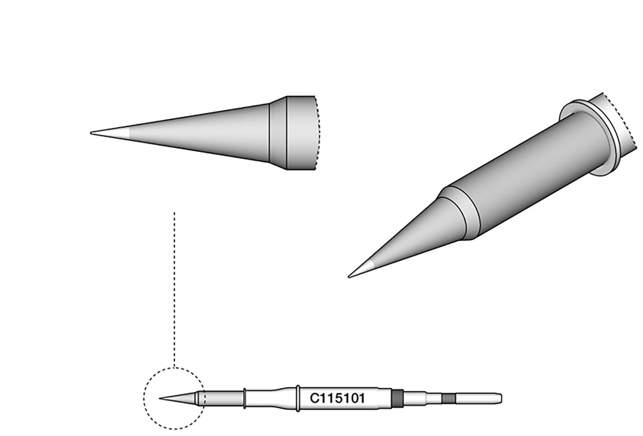 Lötspitze konisch, D: 0,1 mm, C115101 #zoom-2