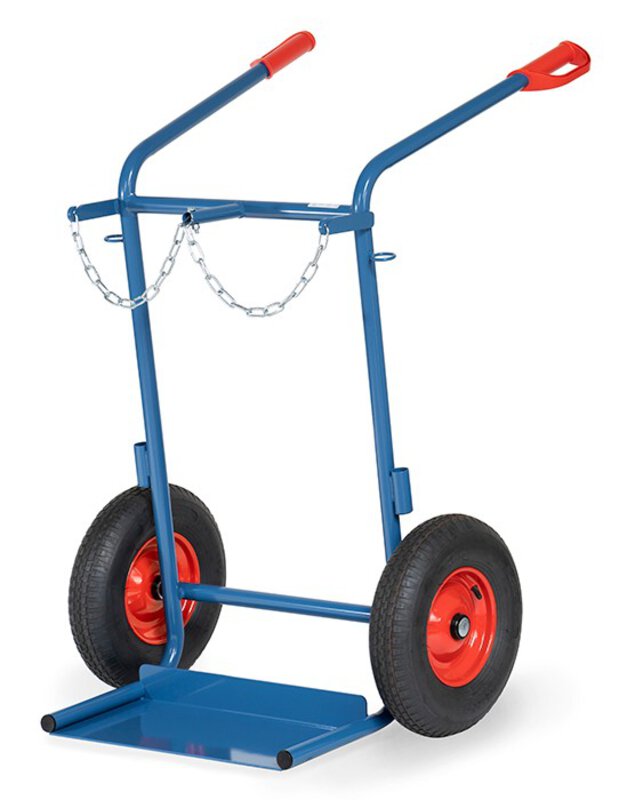 Stalen flessenwagen met luchtbanden 400x100 mm  #1