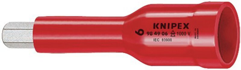 Steckschlüsseleinsatz für Innensechskantschrauben mit Innenvierkant 1/2", Schlüsselweite 6 mm, 75 mm