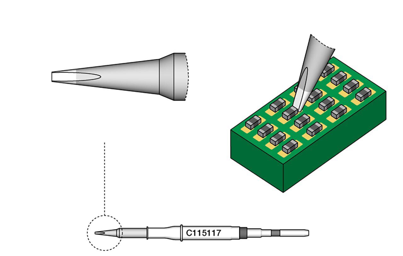 Chisel-shaped soldering tip, 0.4 x 0.2 mm, C115117 #zoom-2
